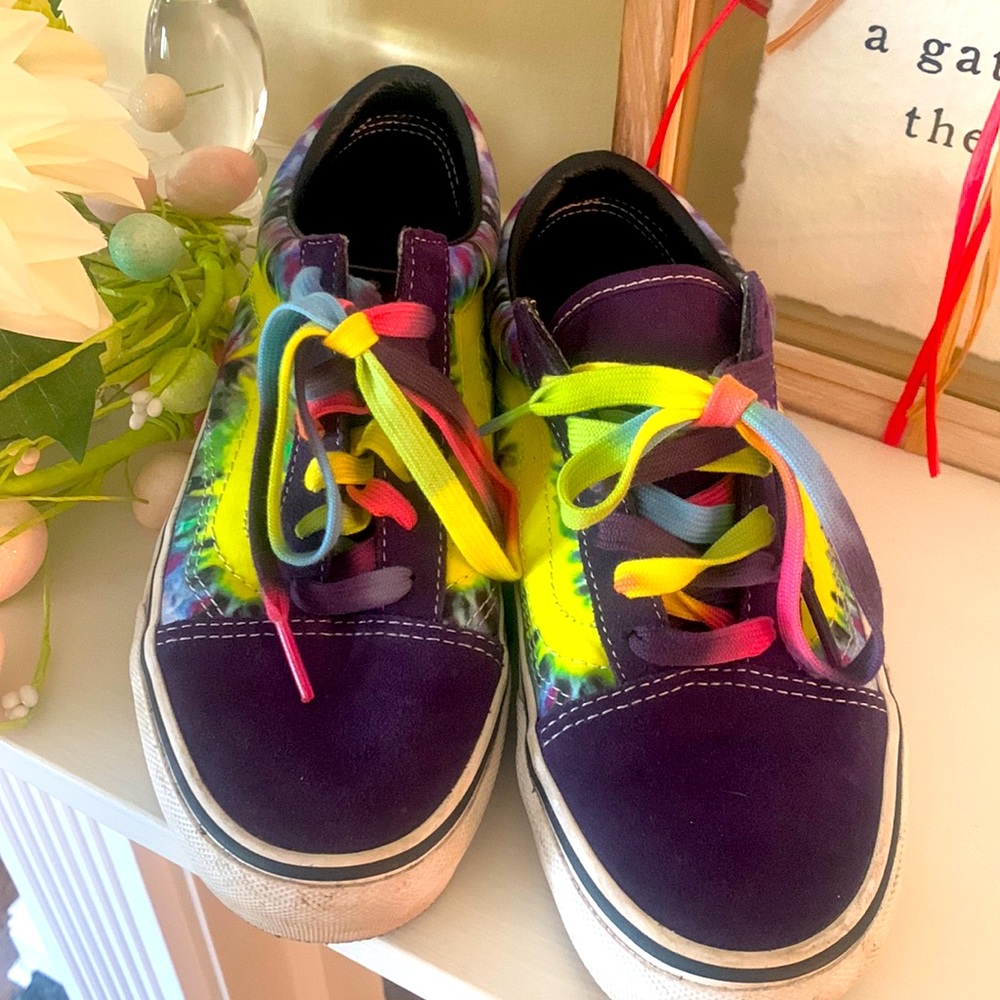 Vans womens purple and neon assorted colored sneakers SIZE 7M